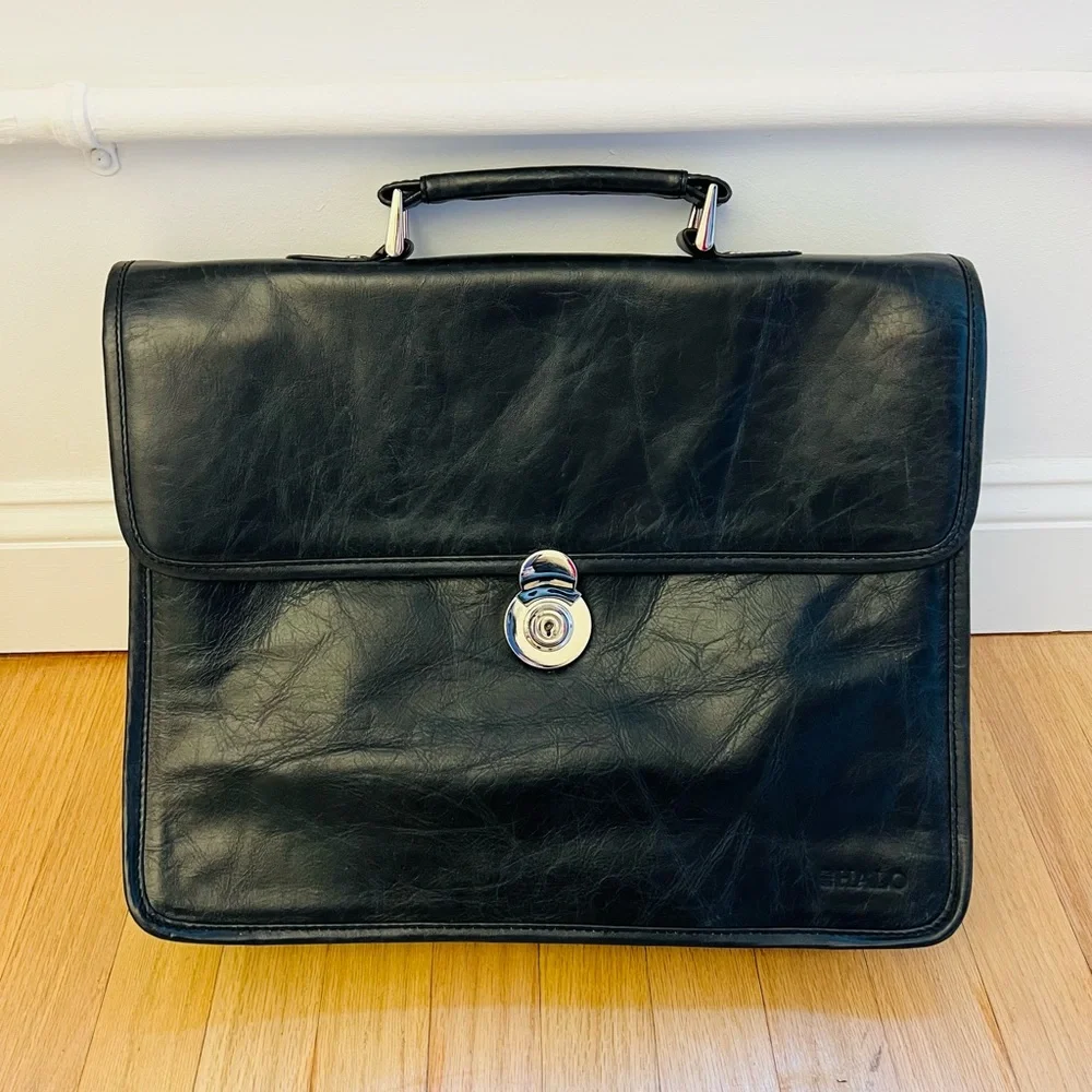 High End Quality Leather Men’s Briefcase**Grey w/Dustbag $895